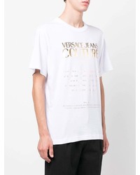 weißes bedrucktes T-Shirt mit einem Rundhalsausschnitt von VERSACE JEANS COUTURE