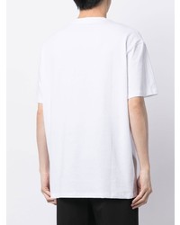 weißes bedrucktes T-Shirt mit einem Rundhalsausschnitt von Armani Exchange