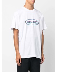 weißes bedrucktes T-Shirt mit einem Rundhalsausschnitt von Missoni