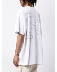 weißes bedrucktes T-Shirt mit einem Rundhalsausschnitt von Off-White