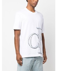 weißes bedrucktes T-Shirt mit einem Rundhalsausschnitt von Calvin Klein Jeans