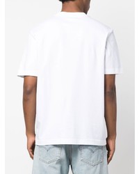 weißes bedrucktes T-Shirt mit einem Rundhalsausschnitt von Calvin Klein Jeans