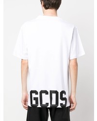 weißes bedrucktes T-Shirt mit einem Rundhalsausschnitt von Gcds