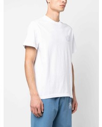 weißes bedrucktes T-Shirt mit einem Rundhalsausschnitt von Sporty & Rich