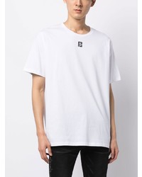 weißes bedrucktes T-Shirt mit einem Rundhalsausschnitt von Balmain