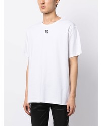 weißes bedrucktes T-Shirt mit einem Rundhalsausschnitt von Balmain