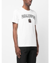 weißes bedrucktes T-Shirt mit einem Rundhalsausschnitt von Parajumpers