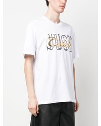 weißes bedrucktes T-Shirt mit einem Rundhalsausschnitt von Just Cavalli