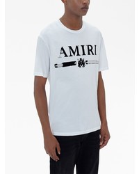 weißes bedrucktes T-Shirt mit einem Rundhalsausschnitt von Amiri