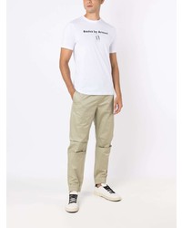 weißes bedrucktes T-Shirt mit einem Rundhalsausschnitt von Armani Exchange