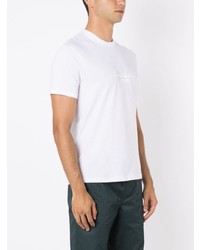 weißes bedrucktes T-Shirt mit einem Rundhalsausschnitt von Armani Exchange