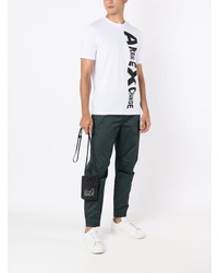 weißes bedrucktes T-Shirt mit einem Rundhalsausschnitt von Armani Exchange