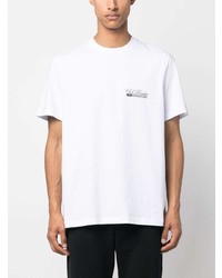 weißes bedrucktes T-Shirt mit einem Rundhalsausschnitt von MSGM