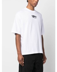 weißes bedrucktes T-Shirt mit einem Rundhalsausschnitt von Off-White