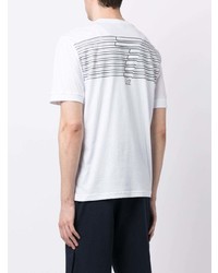 weißes bedrucktes T-Shirt mit einem Rundhalsausschnitt von Ea7 Emporio Armani