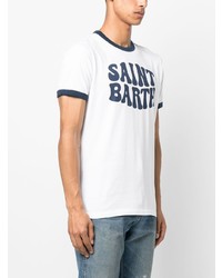 weißes bedrucktes T-Shirt mit einem Rundhalsausschnitt von MC2 Saint Barth