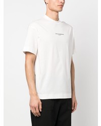 weißes bedrucktes T-Shirt mit einem Rundhalsausschnitt von Emporio Armani