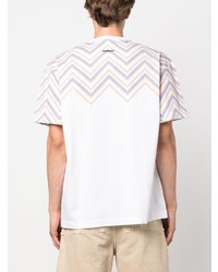 weißes bedrucktes T-Shirt mit einem Rundhalsausschnitt von Missoni