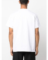 weißes bedrucktes T-Shirt mit einem Rundhalsausschnitt von Alexander McQueen