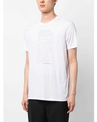 weißes bedrucktes T-Shirt mit einem Rundhalsausschnitt von Armani Exchange