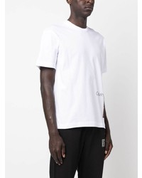 weißes bedrucktes T-Shirt mit einem Rundhalsausschnitt von Calvin Klein