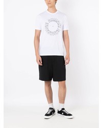 weißes bedrucktes T-Shirt mit einem Rundhalsausschnitt von Armani Exchange