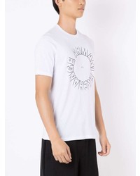 weißes bedrucktes T-Shirt mit einem Rundhalsausschnitt von Armani Exchange