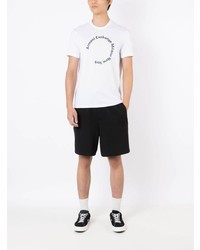 weißes bedrucktes T-Shirt mit einem Rundhalsausschnitt von Armani Exchange