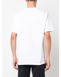 weißes bedrucktes T-Shirt mit einem Rundhalsausschnitt von MAISON KITSUNÉ