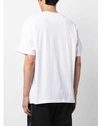 weißes bedrucktes T-Shirt mit einem Rundhalsausschnitt von White Mountaineering