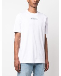 weißes bedrucktes T-Shirt mit einem Rundhalsausschnitt von Diesel