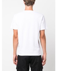 weißes bedrucktes T-Shirt mit einem Rundhalsausschnitt von Stone Island