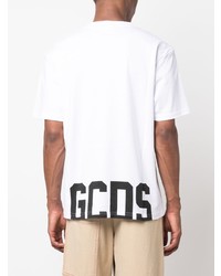 weißes bedrucktes T-Shirt mit einem Rundhalsausschnitt von Gcds