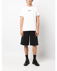 weißes bedrucktes T-Shirt mit einem Rundhalsausschnitt von Jil Sander