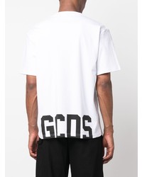 weißes bedrucktes T-Shirt mit einem Rundhalsausschnitt von Gcds