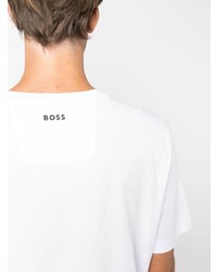 weißes bedrucktes T-Shirt mit einem Rundhalsausschnitt von BOSS