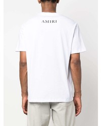 weißes bedrucktes T-Shirt mit einem Rundhalsausschnitt von Amiri