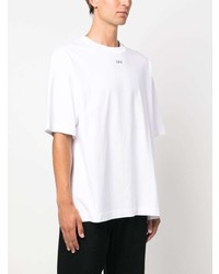 weißes bedrucktes T-Shirt mit einem Rundhalsausschnitt von Off-White