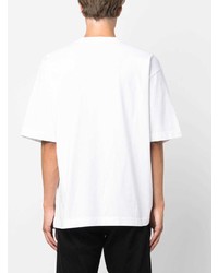 weißes bedrucktes T-Shirt mit einem Rundhalsausschnitt von Off-White