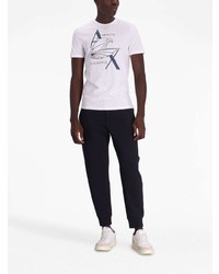 weißes bedrucktes T-Shirt mit einem Rundhalsausschnitt von Armani Exchange