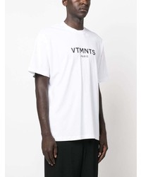 weißes bedrucktes T-Shirt mit einem Rundhalsausschnitt von VTMNTS