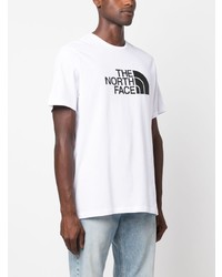 weißes bedrucktes T-Shirt mit einem Rundhalsausschnitt von The North Face