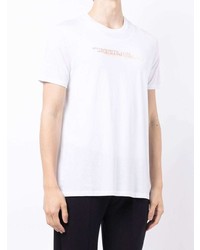 weißes bedrucktes T-Shirt mit einem Rundhalsausschnitt von Armani Exchange