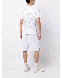 weißes bedrucktes T-Shirt mit einem Rundhalsausschnitt von Off-White