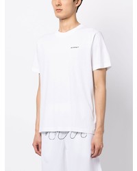 weißes bedrucktes T-Shirt mit einem Rundhalsausschnitt von Off-White