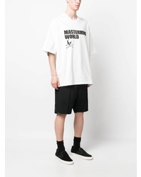 weißes bedrucktes T-Shirt mit einem Rundhalsausschnitt von Mastermind Japan