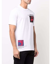 weißes bedrucktes T-Shirt mit einem Rundhalsausschnitt von DSQUARED2