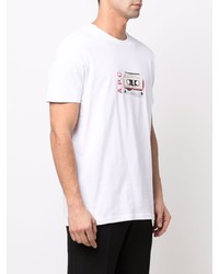 weißes bedrucktes T-Shirt mit einem Rundhalsausschnitt von A.P.C.