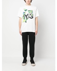 weißes bedrucktes T-Shirt mit einem Rundhalsausschnitt von Y-3