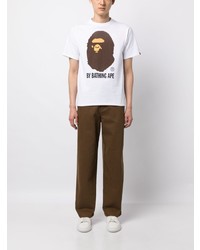 weißes bedrucktes T-Shirt mit einem Rundhalsausschnitt von BAPE BLACK *A BATHING APE®